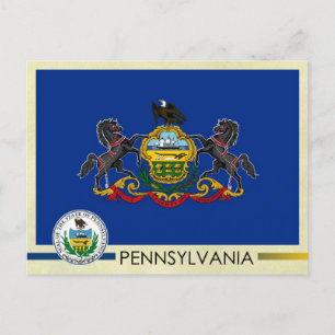 Deelstaatvlag Pennsylvania en -zegel Briefkaart