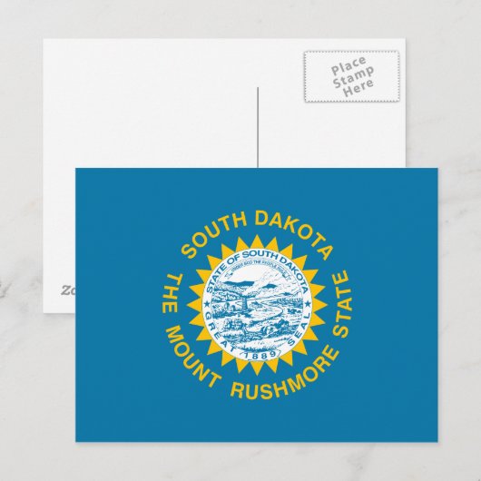 Deelstaatvlag Zuid-Dakota Briefkaart (Voorkant / Achterkant)