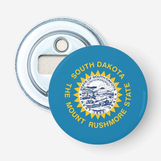 Deelstaatvlag Zuid-Dakota Button Flesopener (Voorkant)