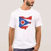 Deelstaten Ohio Shaped Ohioan Buckeye Vlag T-shirt (Voorkant)