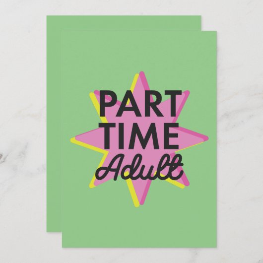 Deeltijd Volwassene Aankondiging (Voorkant / Achterkant)