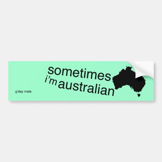 Deeltijdse Australiër Bumpersticker (Voorkant)
