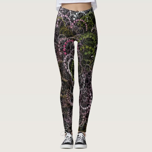 deeltjesArt Floral 1 Leggings (Voorkant)