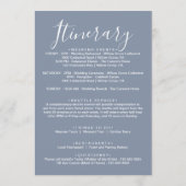 Deeltjesblauw Florals Welkomstbrief en reisroute Programmakaart (Achterkant)