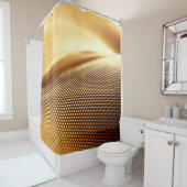 Deeltjesdrapery luxe gouden achtergrond. 3 quinqui douchegordijn (In situ)