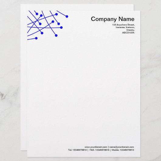 Deeltjessporen - blauw custom briefhoofd (Voorkant / Achterkant)