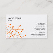 Deeltjessporen - Oranje op wit Visitekaartje (Achterkant)