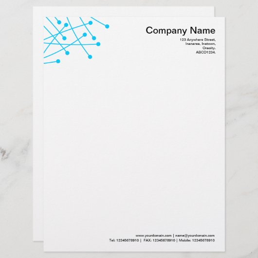 Deeltjessporen - Sky Blue Gepersonaliseerd Briefhoofd (Voorkant / Achterkant)