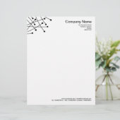 Deeltjessporen - zwart briefhoofd ontwerp (Staand voorkant)