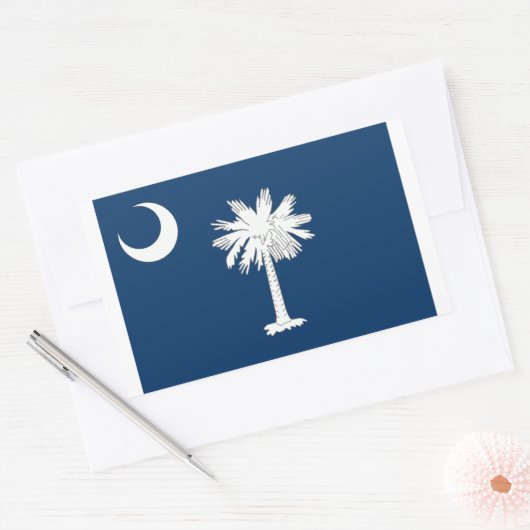 Deeltjesstaatvlag van hond rechthoekige sticker (Envelop)