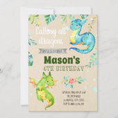 Deeluitnodiging van de kleine drakenpartij kaart (Voorkant)