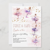 Deen en twirl ballerina verjaardag kaart (Voorkant)