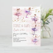 Deen en twirl ballerina verjaardag kaart (Staand voorkant)