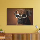 Deen met zonnebril canvas afdruk (Insitu (Woonkamer))