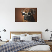 Deen met zonnebril canvas afdruk (Insitu (Slaapkamer))