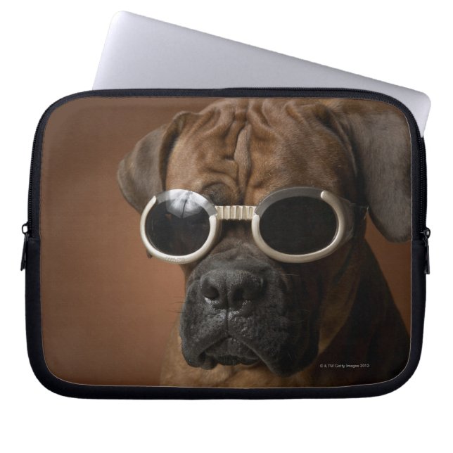Deen met zonnebril laptop sleeve (Voorkant)