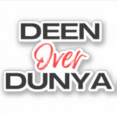 Deen Over Dunya Ramadan Mubarak Islamitische Mosli Sticker (Voorkant)