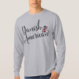 Deens Amerikaans gejumeleerd hart T-shirt