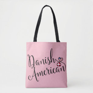 Deens Amerikaans Tindrainese Hearts Grocery Bag Tote Bag
