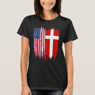 Deens-Amerikaanse vlag Denemarken T-shirt