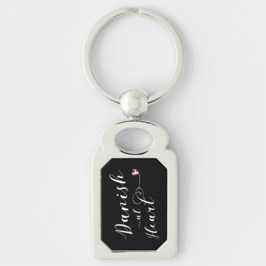 Deens bij hartkeyring, Denemarken Sleutelhanger (Voorkant)