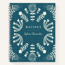 Deens Blauwgroen blauw folk Flowers Personalized R