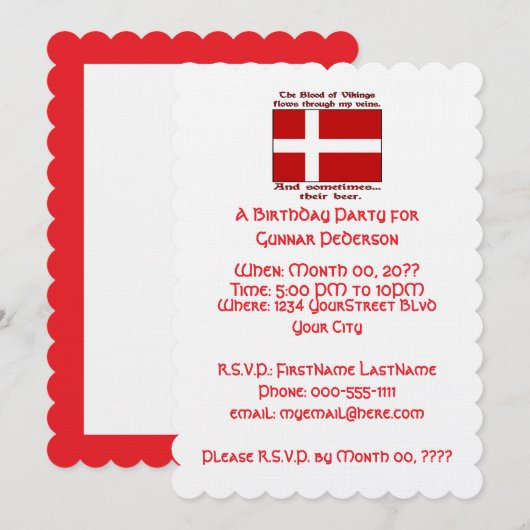 Deens Bloed Bier Verjaardagsfeest Kaart (Voorkant / Achterkant)