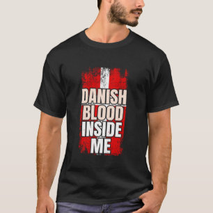 Deens bloed in mij Denemarken Vlag T-shirt