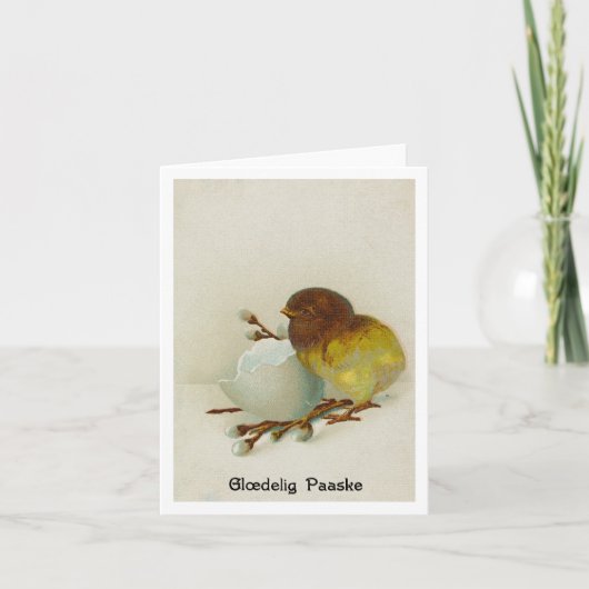  Deens Chick Pasen Kaart - Glædelig Paaske (Voorkant)