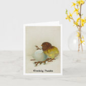  Deens Chick Pasen Kaart - Glædelig Paaske (Gele Bloem)