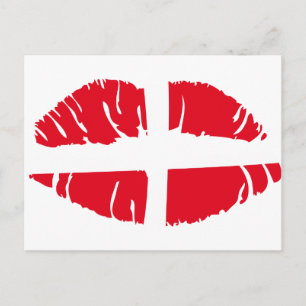 deens denemarken - lippenstift briefkaart