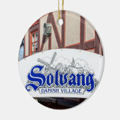 Deens dorp Solvang met Windmill Keramisch Ornament (Links)