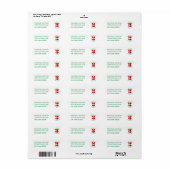 Deens engel kerst vlag retouradres etiket (Full Sheet)
