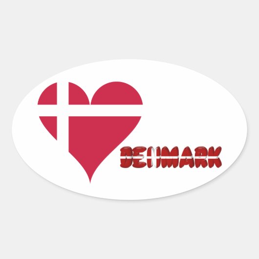 Deens hart ovale sticker (Voorkant)