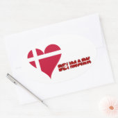 Deens hart ovale sticker (Envelop)