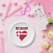 Deens hart papieren bordje (Feest)