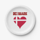 Deens hart papieren bordje (Voorkant)