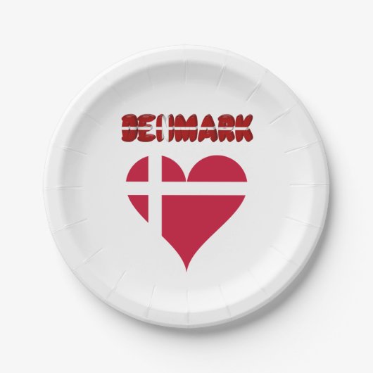 Deens hart papieren bordje (Voorkant)