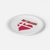 Deens hart papieren bordje (Gekanteld)