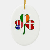 Deens Iers-Amerikaans Shamrock Keramisch Ornament (Voorkant)
