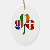 Deens Iers-Amerikaans Shamrock Keramisch Ornament (Achterkant)