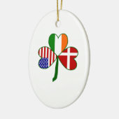 Deens Iers Amerikaanse Shamrock Keramisch Ornament (Links)