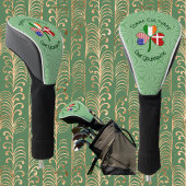 Deens Iers - Amerikaanse vlaggen Shamrock Jouw naa Golfheadcover