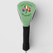 Deens Iers - Amerikaanse vlaggen Shamrock Jouw naa Golfheadcover (Voorkant)