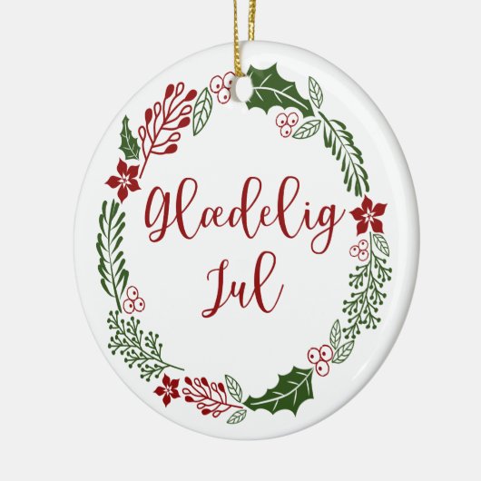 Deens kerstfeest, Glædelig jul Keramisch Ornament (Links)