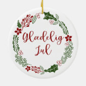 Deens kerstfeest, Glædelig jul Keramisch Ornament (Achterkant)