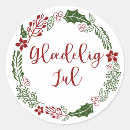 Deens kerstfeest, Glædelig jul Ronde Sticker