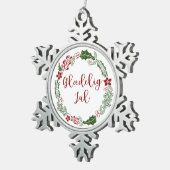 Deens kerstfeest, Glædelig jul Tin Sneeuwvlok Ornament (Rechts)