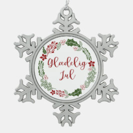 Deens kerstfeest, Glædelig jul Tin Sneeuwvlok Ornament