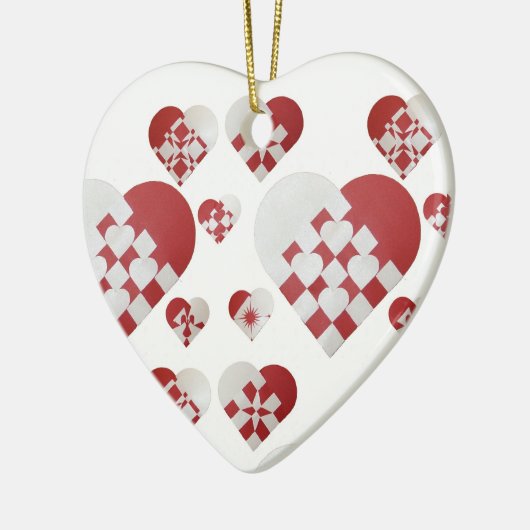 Deens kerstkunstschilderwerk keramisch ornament (Links)